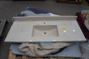 lot 33 image: One Piece Stone Vanity Top