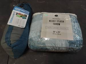 Compression Pillow and Velvet Plush Throw