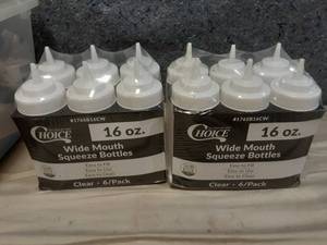 2 Packs of Wide Mouth Squeeze Bottles