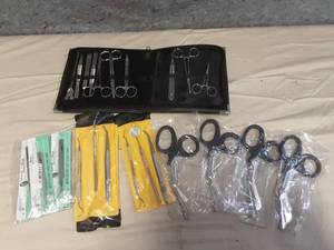 Medical Scissors, Tweezers, and Medical tool assortment
