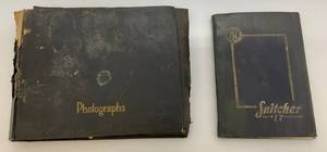 lot 42 image: 1917 Snitcher Yearbook & Antique Photo Album & Photos