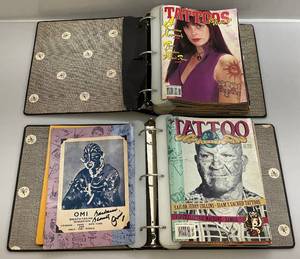 lot 65 image: Two Albums Of Misc. Tattoo Magazines