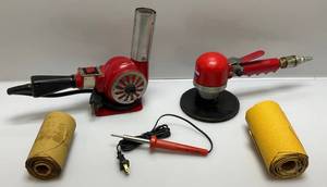 lot 74 image: Misc. Tools Including Air Sander, Sand Paper, Heat Gun & More