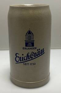 lot 95 image: 1960s German Salt Glazed 1 Liter Beer Stein Erlanger Erichbrau