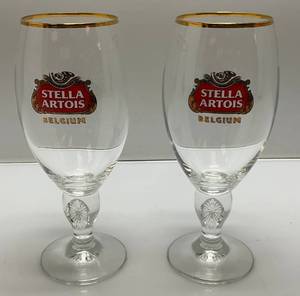 lot 102 image: Stella Artois Belgium Tulip Beer Glasses