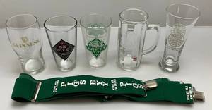 lot 107 image: Misc. Beer Advertisement Glasses