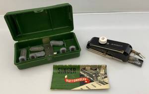 lot 205 image: Vintage Singer Buttonholer With Original Box, Catalog & More (Barely Used)