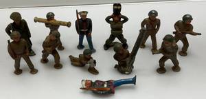 lot 124 image: Misc. Barclay Metal Soldiers (Some Broken)