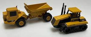lot 163 image: Two Vintage 164 Scale Ertl Brand  Die-Cast Including CAT D25D & CAT 85C  Crawler Tractor