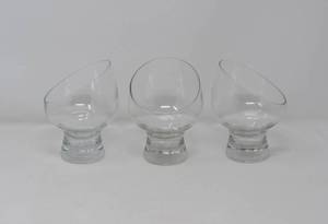 3 Vintage Kosta Boda  Norwegian asymmetrical whiskey or votive