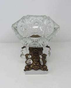 Vintage 1950s Lead Crystal Console Bowl
