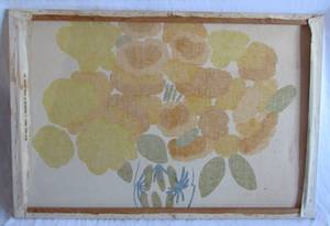 Vintage 1972 Marimekko Designer (stamped Maija Isola onnea) stretched fabric on wood frame