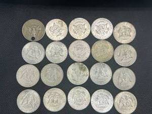 20 1967 40% Silver Kennedy Half Dollars (One is holed)