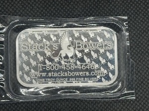 2022 BU Stacks & Bowers 1 Oz. Silver Bar
