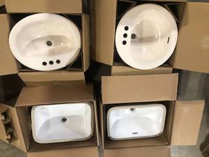 Lot of Assorted Sinks Various Sizes and Conditions  Customer Returns See Pictures