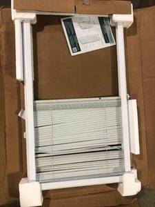 ODL White Cordless Add On Enclosed Blind with 12 in. Wide Aluminum Blinds for 20 in. Width x 36 in. Length Door Window  Customer Returns See Pictures