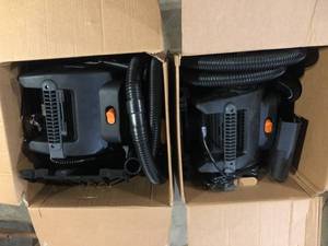 Lot of 2 RIDGID 5 Gal. 5.0 Peak HP Portable Wall-Mountable WetDry Shop Vacuum with LED Lighted Car Nozzle and Premium Car Cleaning Kit Customer Returns See Pictures