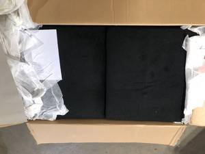 Lifestyle Solutions Harvard 56.3 in. Black Microfiber 2-Seater Loveseat with Flared Arms  Customer Returns See Pictures