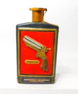lot 40 image: RARE...1960s Ezra Brooks Whiskey Gun Series FlaskDecanter Pepper Box-1859...