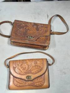 2-Leather Tooled Handbags