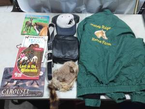 Size Large Jacket, Leather Sling Bag, Fur Hat, Cap, Horse Books