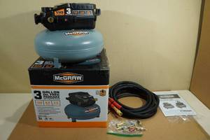 lot 80 image: McGraw 3 Gallon Oil Free Pancake Air Compressor