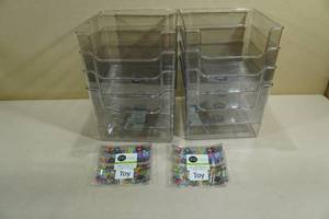 lot 140 image: 8 M Design Plastic ToyBabyClosetCrafts Organizers