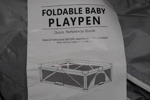 lot 191 image: Foldable Baby Gate Playpen 71x71 -Gray