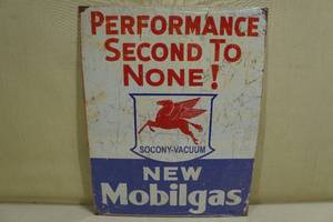 lot 241 image: Mobilgas Metal Sign