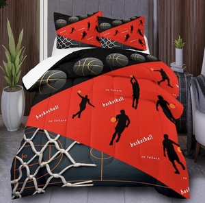 lot 127 image: Basketball Themed Bedding Set -Full Comforter and 2 Pillowcases