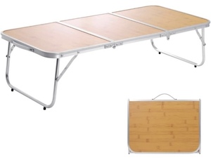 lot 143 image: Moonsinily 3 Camping Table -Bamboo