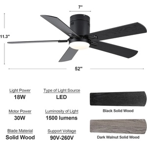 lot 177 image: Flush Mount 52 Ceiling Fan with Light