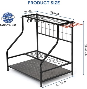 lot 179 image: Weyimila Garden Tool Heavy Duty Storage Rack -Black