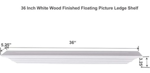 lot 181 image: Welland 36 Solid Wood Floating Shelf -White