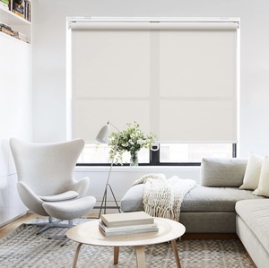 lot 194 image: Cordless Roller Shades Light Filtering with 5% Openness Solar Screen  35 W x 72 H -Filter White