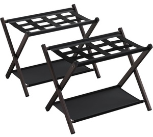 lot 205 image: 2-Pack Songmics Luggage Rack -Expresso
