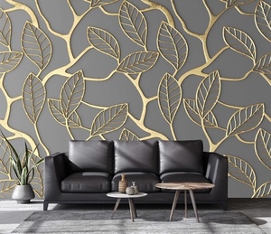 lot 209 image: Clioura 3D Wallpaper Gold Leaves 98x58