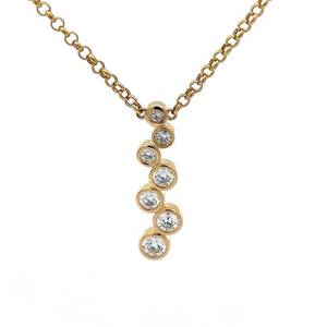 12 Carat Diamond Bezel Journey Pendant Necklace in 14k Yellow Gold $2,380 Retail
