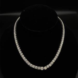 Designer Oscar Friedman 39.31 CARAT Natural Diamond Tennis Chain Necklace in 14k White Gold w Certification Appraisal Value $158,900 (Appraisal Included)