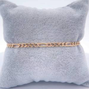 Classic Figaro Link Bracelet Chain n Brightly Polished 14k Yellow Gold Retail $1,800