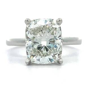 3.44 Carat Diamond Cushion Hidden Halo Ring in 14k White Gold, VS Clarity w IGI Certification $18,050 Retail VIDEO
