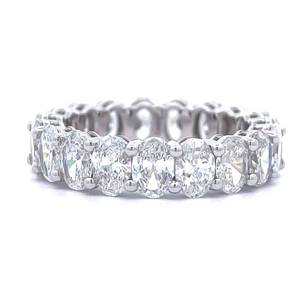 4.73 Carat Oval Diamond Full Eternity Ring in 14k White Gold $12,600 Retail (Appraisal Included)