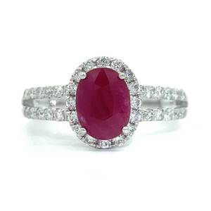 2.52 Carat EXTREMELY RARE BURMESE RUBY & Natural Diamond Ring in Platinum w GIA Report Appraisal Value $10,137 (Appraisal Included)