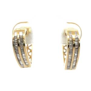 Natural Diamond Double Channel Heart-Shaped Hoop Earrings in 14k Yellow Gold $2,245 Retail