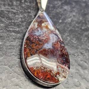 Earthy Red Moss Pear Drop Pendant