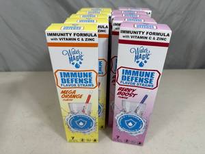 10 Boxes of Water Magic Immune Defense Flavor Straws - 2 Flavors