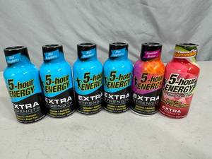 6 New Bottles of 5 Hour Energy Extra Strength - Assorted Flavors