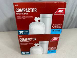 2 New Boxes of 18 Gallon Trash Bags