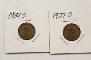 1927, 1927- D, 1927- S Wheat Back Pennies