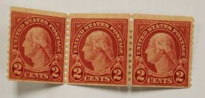 1894  2 Cents U.S. Postage George Washington Three Attached Stamps Rare Find